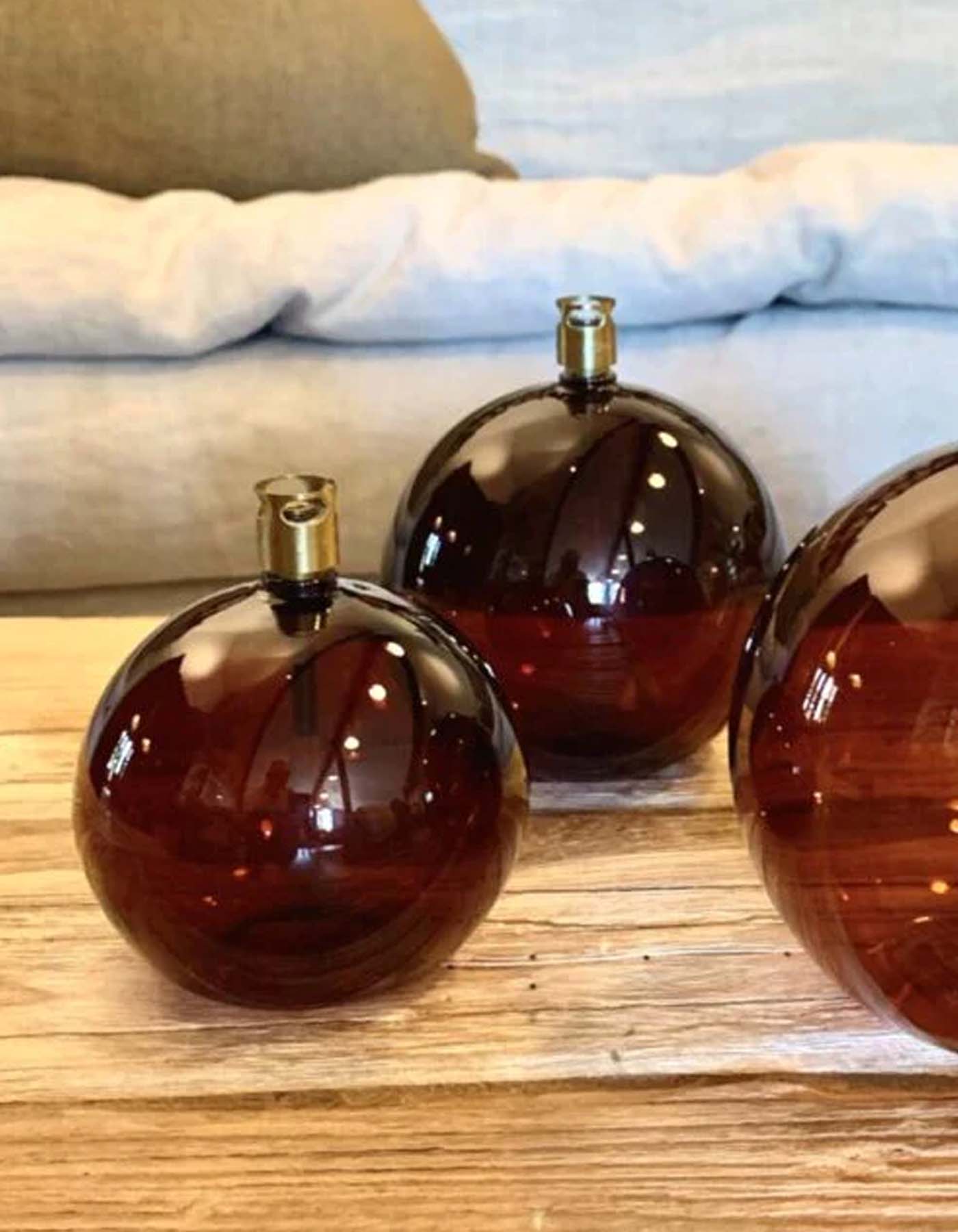 Oljelampe Rund – Cognac (Ø9)