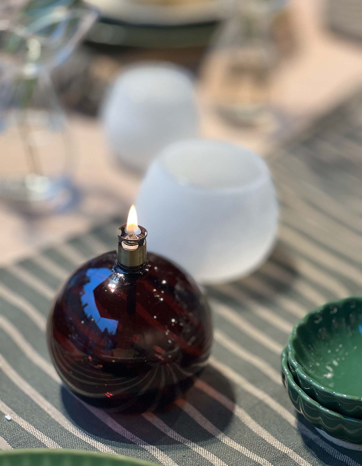 Oljelampe Rund – Cognac (Ø11)