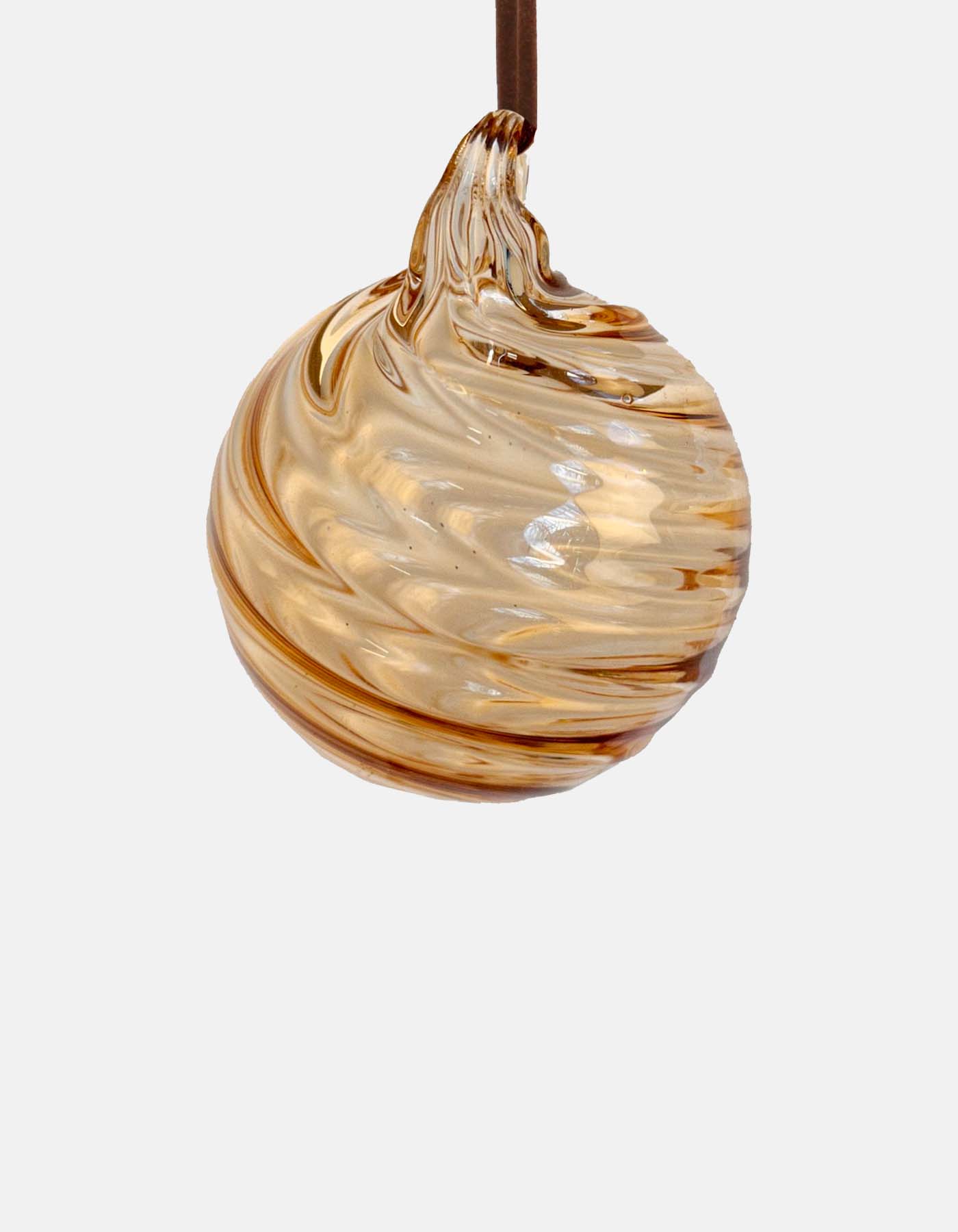 SHISHI Juletrepynt Glasskule Swirl Brun 6cm